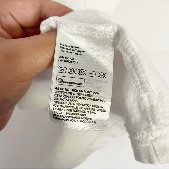 H&M Women’s White Printed Mickey Mouse Short Sleeve Crewneck Tee Size XXL - Picture 7 of 8